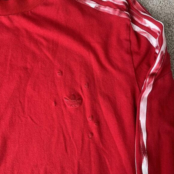 Adidas x Danielle Cathari Shirt Top Womens Large Red Crewneck Cotton Athleisure - Picture 3 of 7